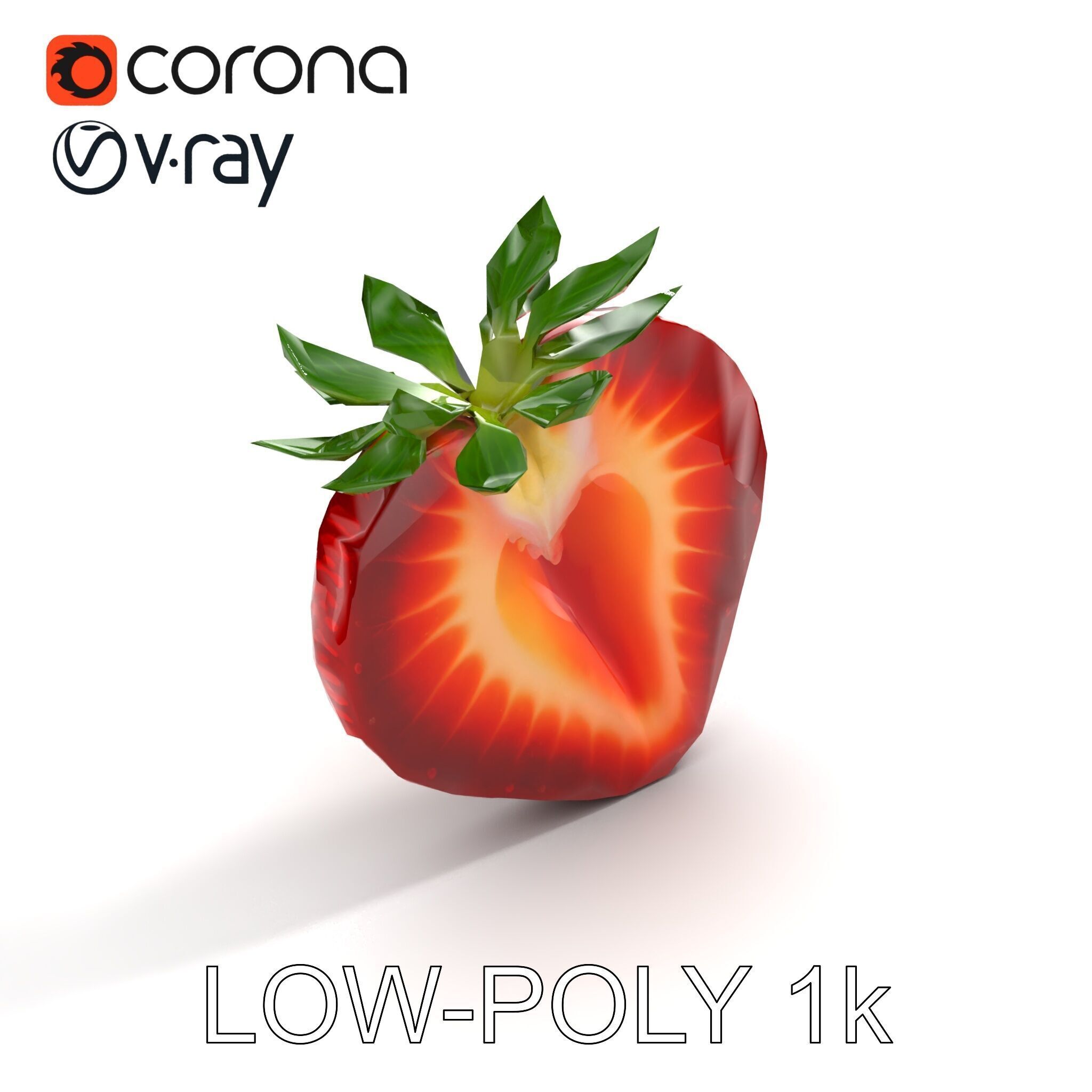 Strawberry Crosssection Realistic Detail Model Pack Low-poly 3D model_9
