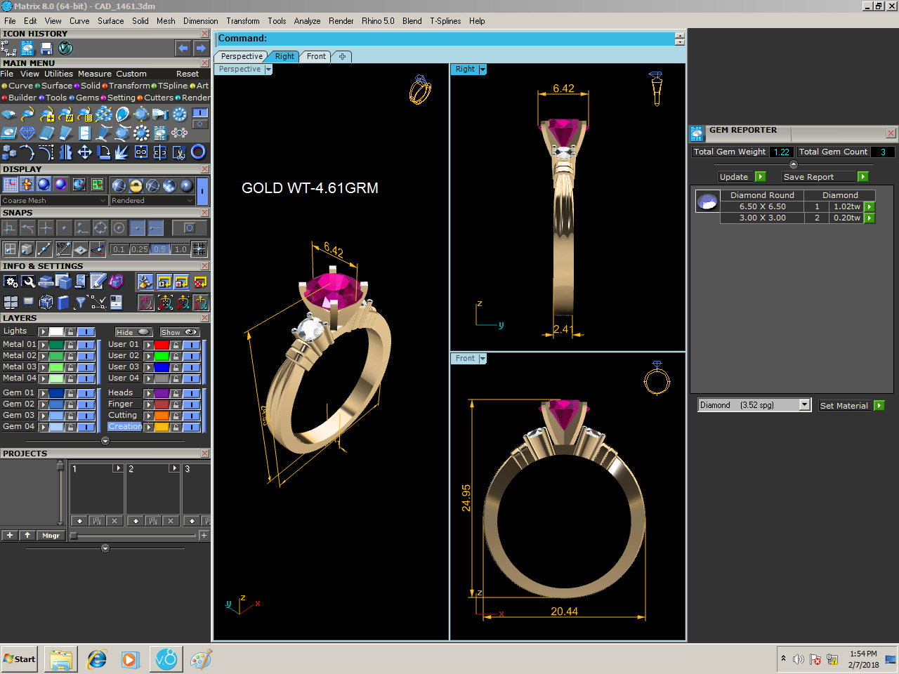 Women Ring Render 3dm STL OBJ FBX Details 3D print model_8