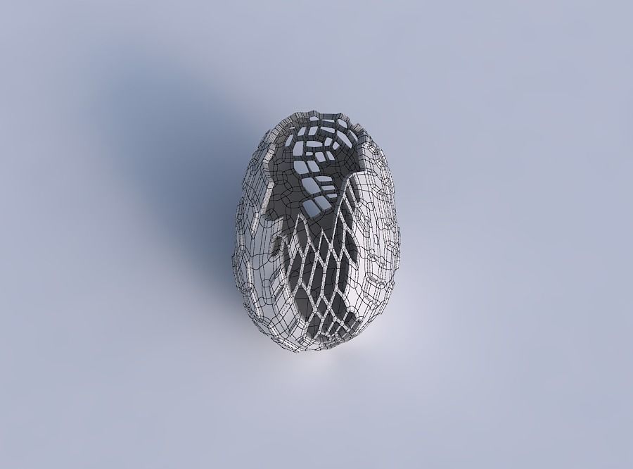 Bowl compressed with reptile skin with holes 3D print model_6