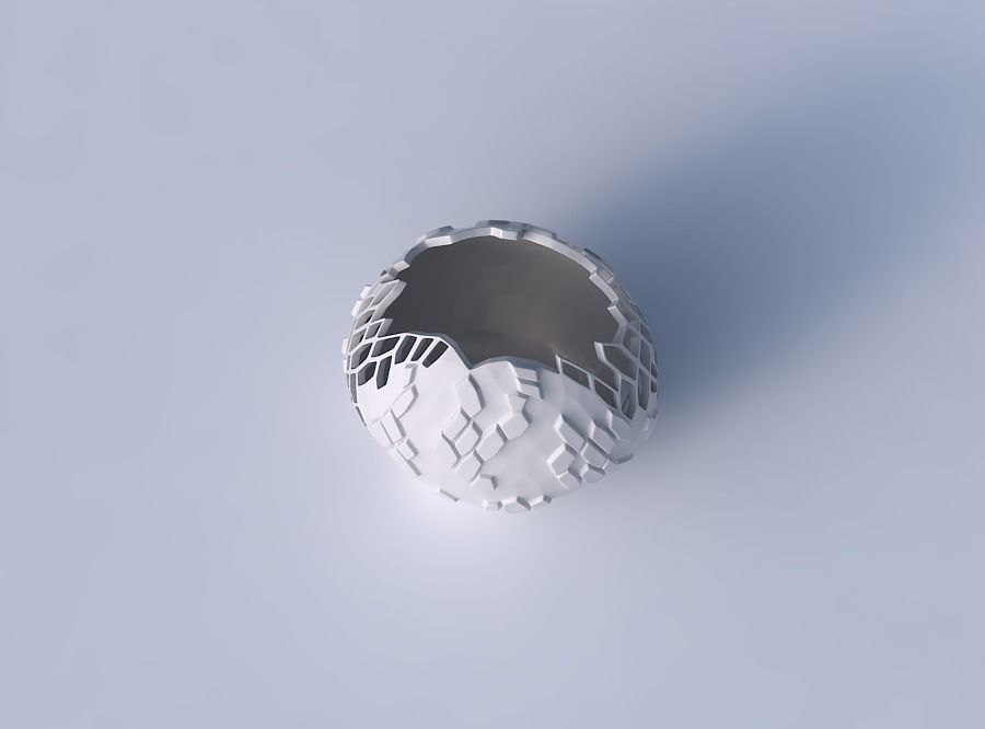 Bowl compressed with reptile skin with holes 3D print model_2