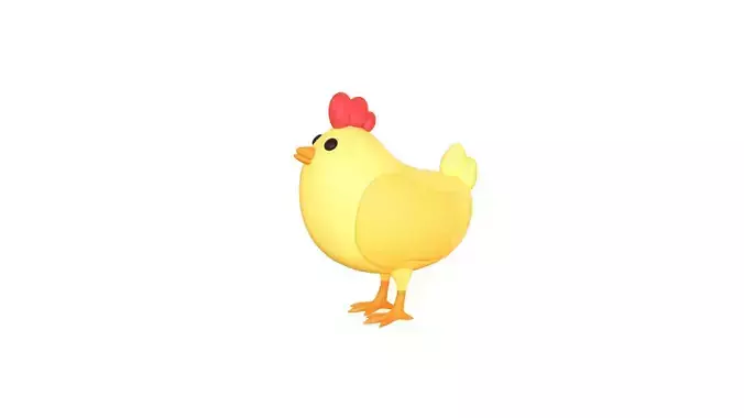 Low-Poly Easter Chicken Low-poly 3D model
