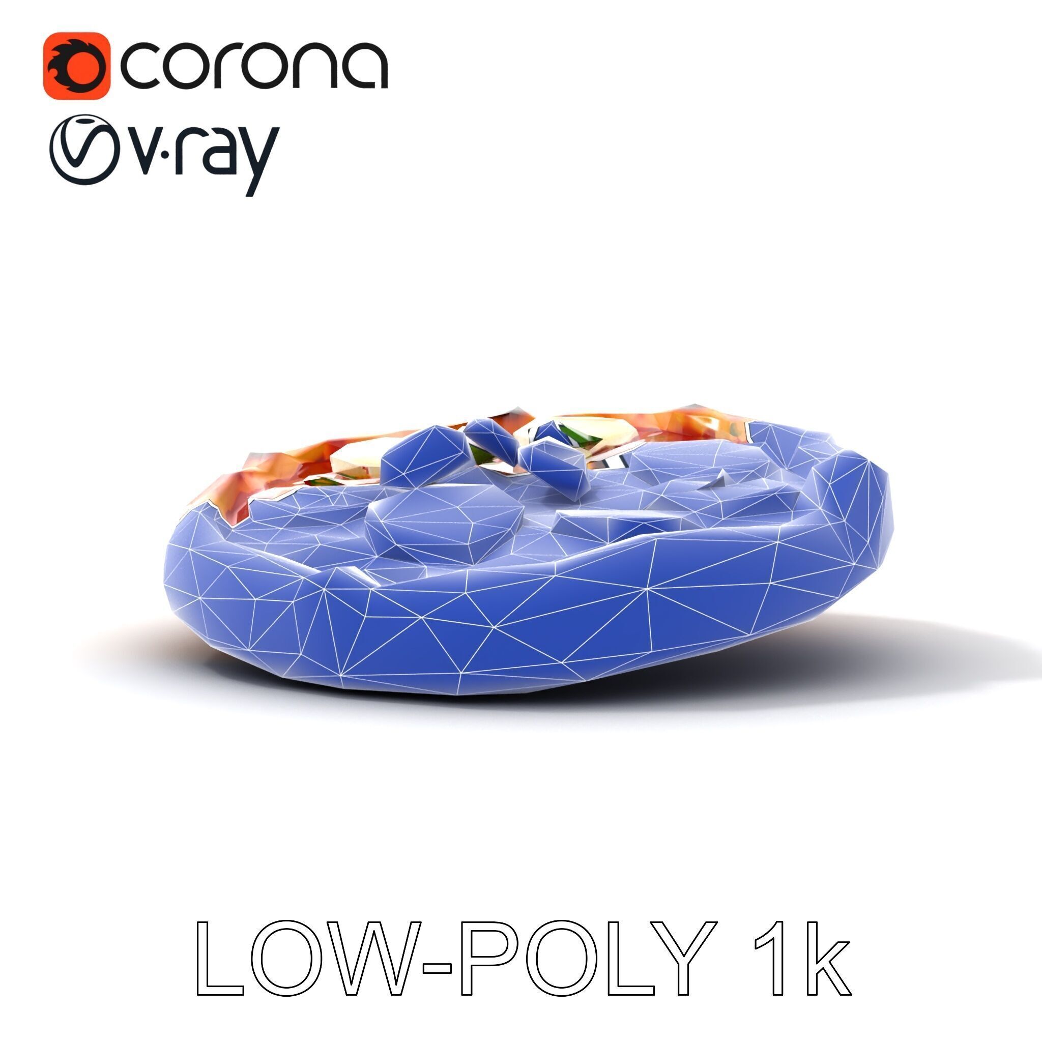 WoodFired Margherita Pizza D Model Pack Low-poly 3D model_24