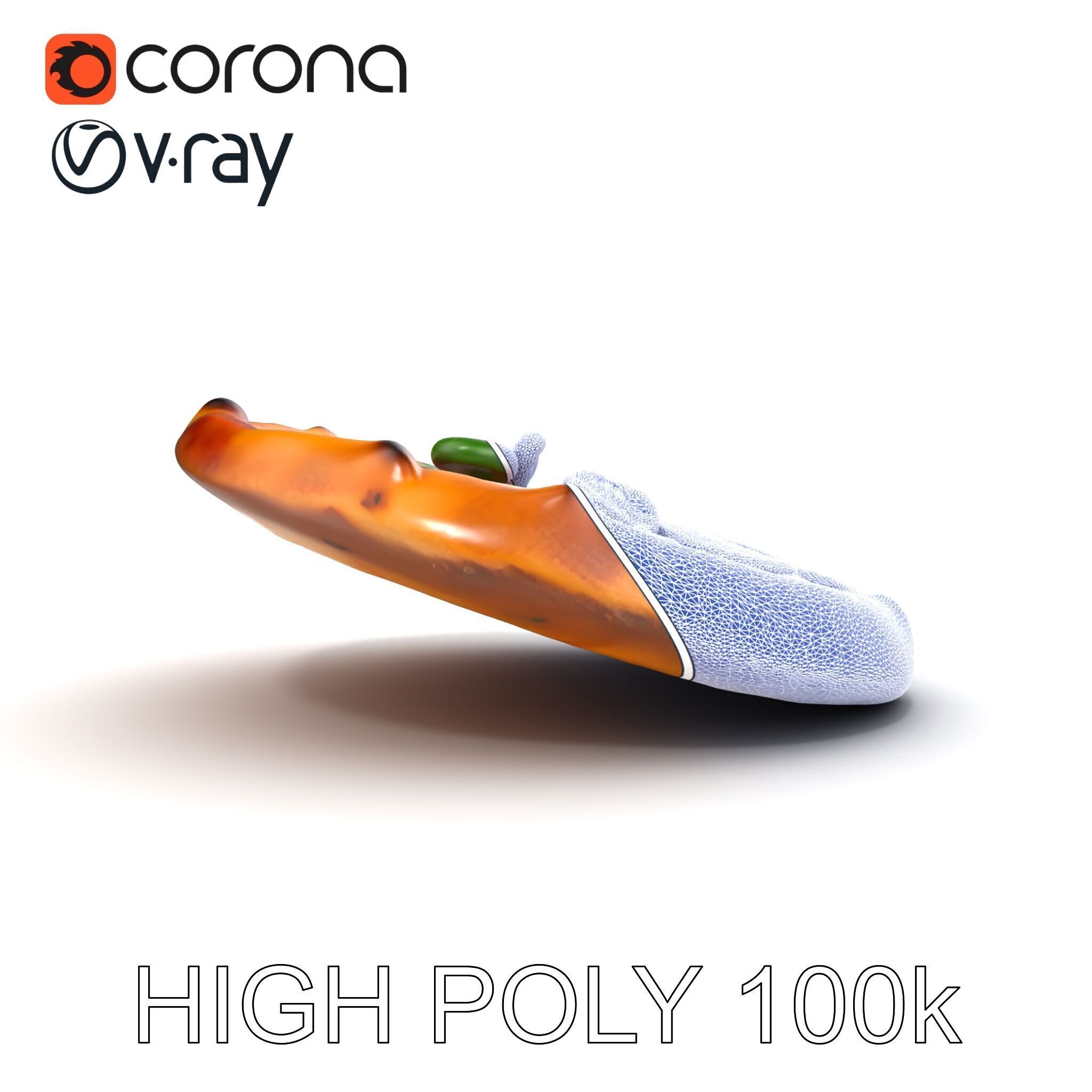 WoodFired Margherita Pizza D Model Pack Low-poly 3D model_17