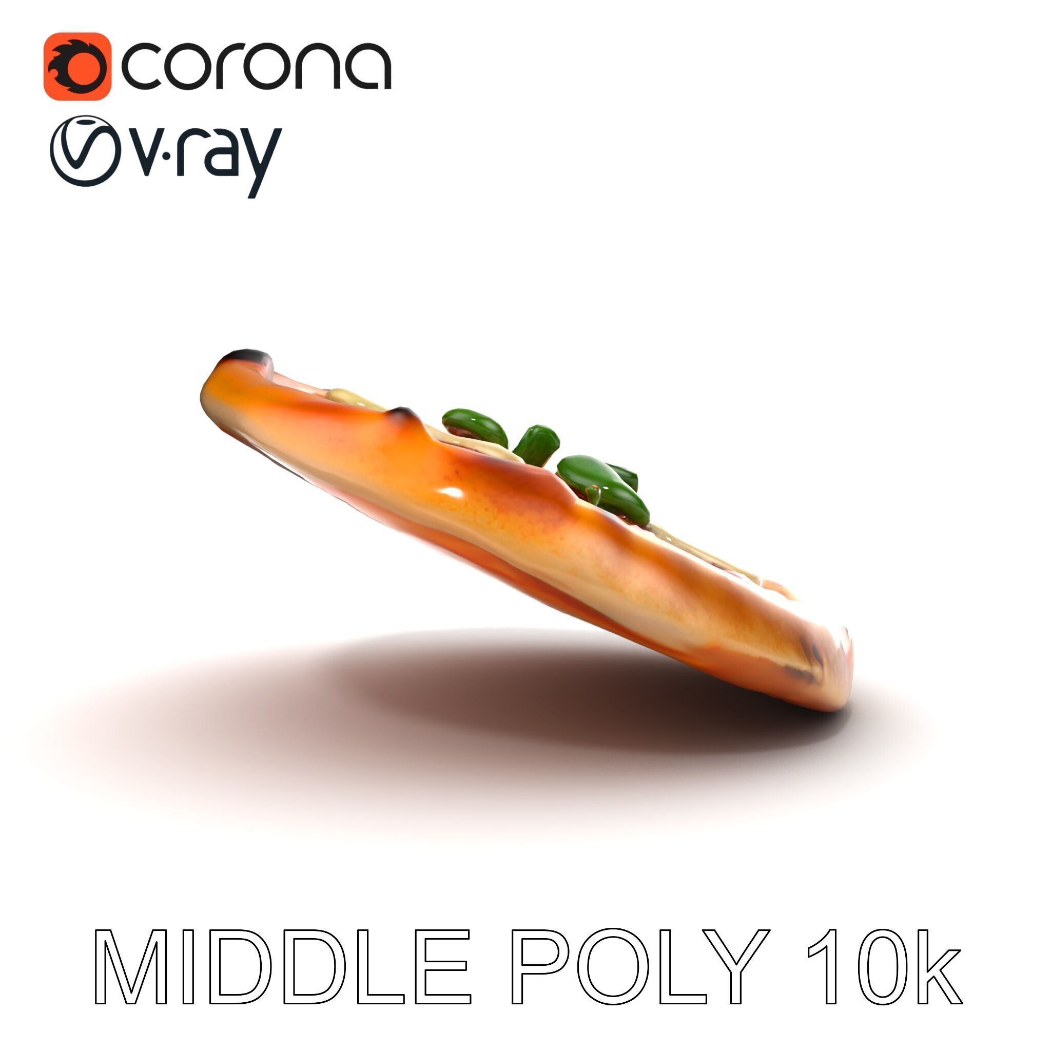 WoodFired Margherita Pizza D Model Pack Low-poly 3D model_12