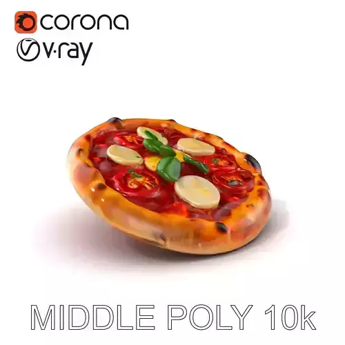 WoodFired Margherita Pizza D Model Pack Low-poly 3D model
