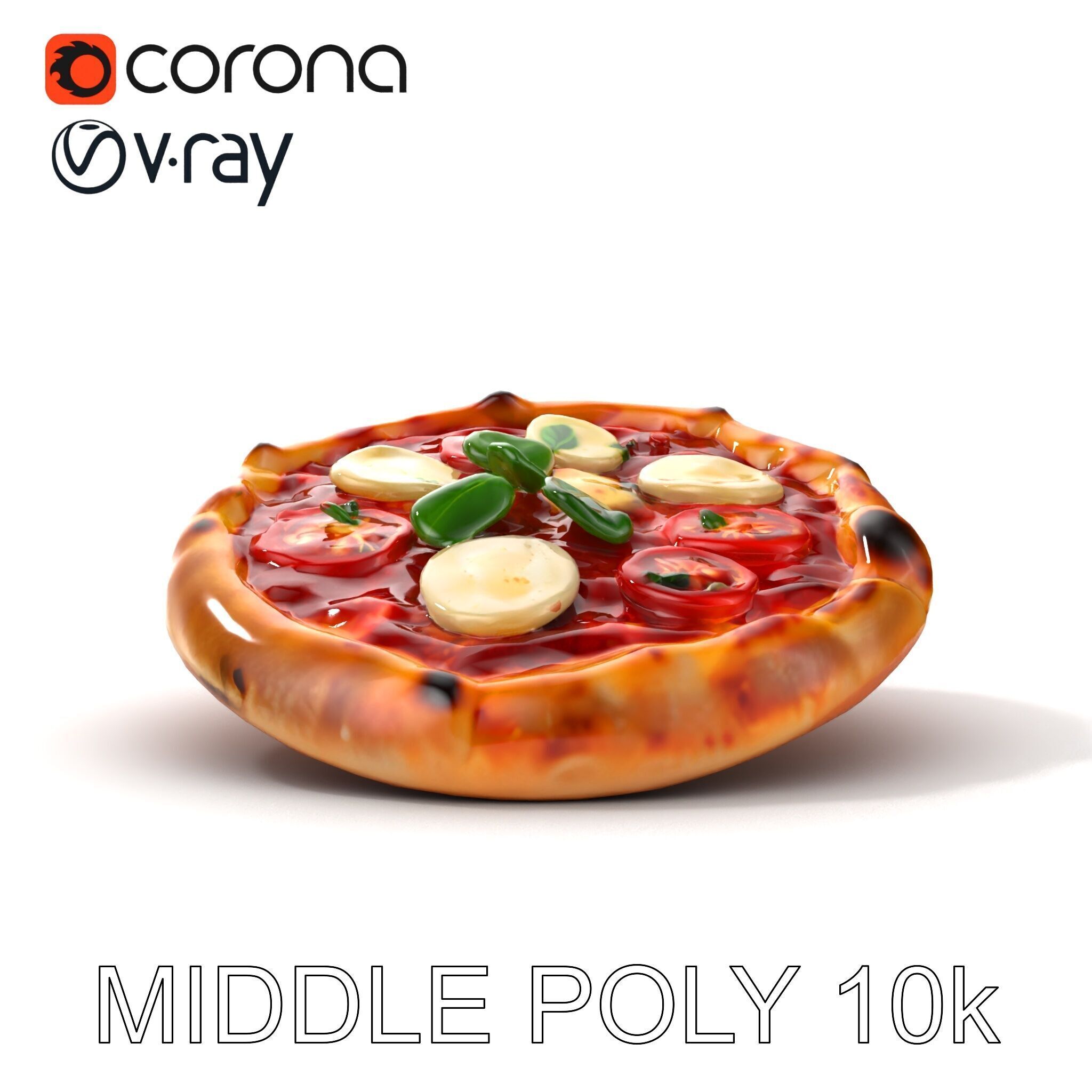 WoodFired Margherita Pizza D Model Pack Low-poly 3D model_25