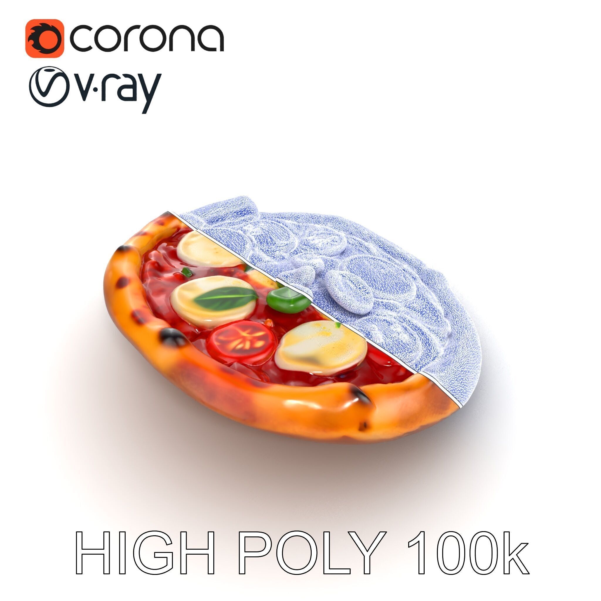 WoodFired Margherita Pizza D Model Pack Low-poly 3D model_23