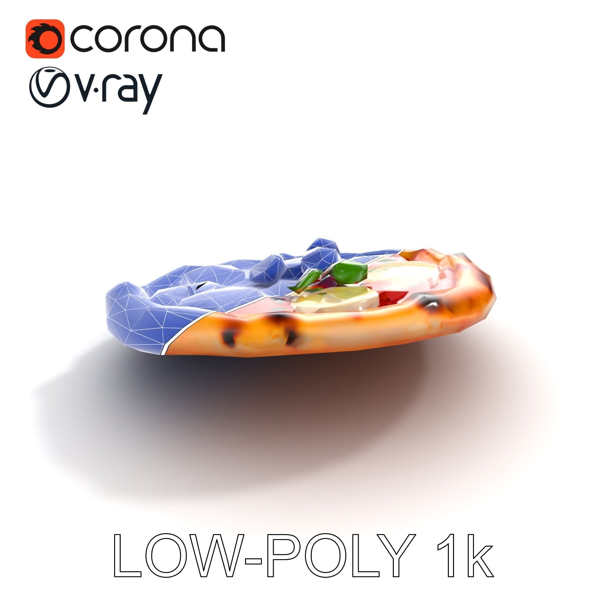 WoodFired Margherita Pizza D Model Pack Low-poly 3D model_13