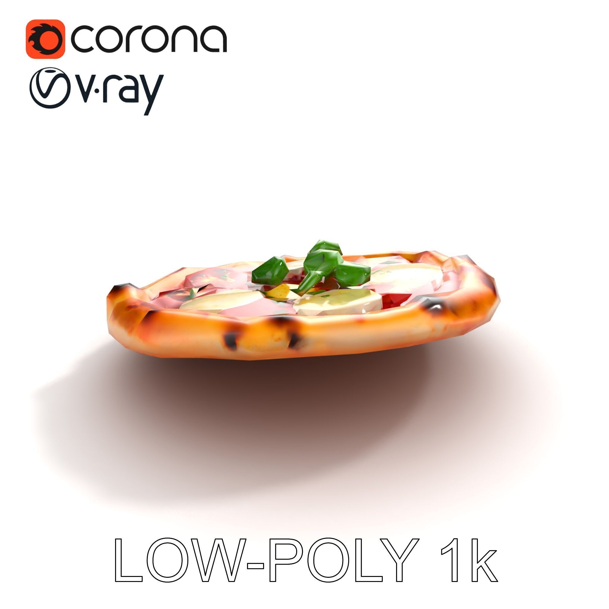 WoodFired Margherita Pizza D Model Pack Low-poly 3D model_9