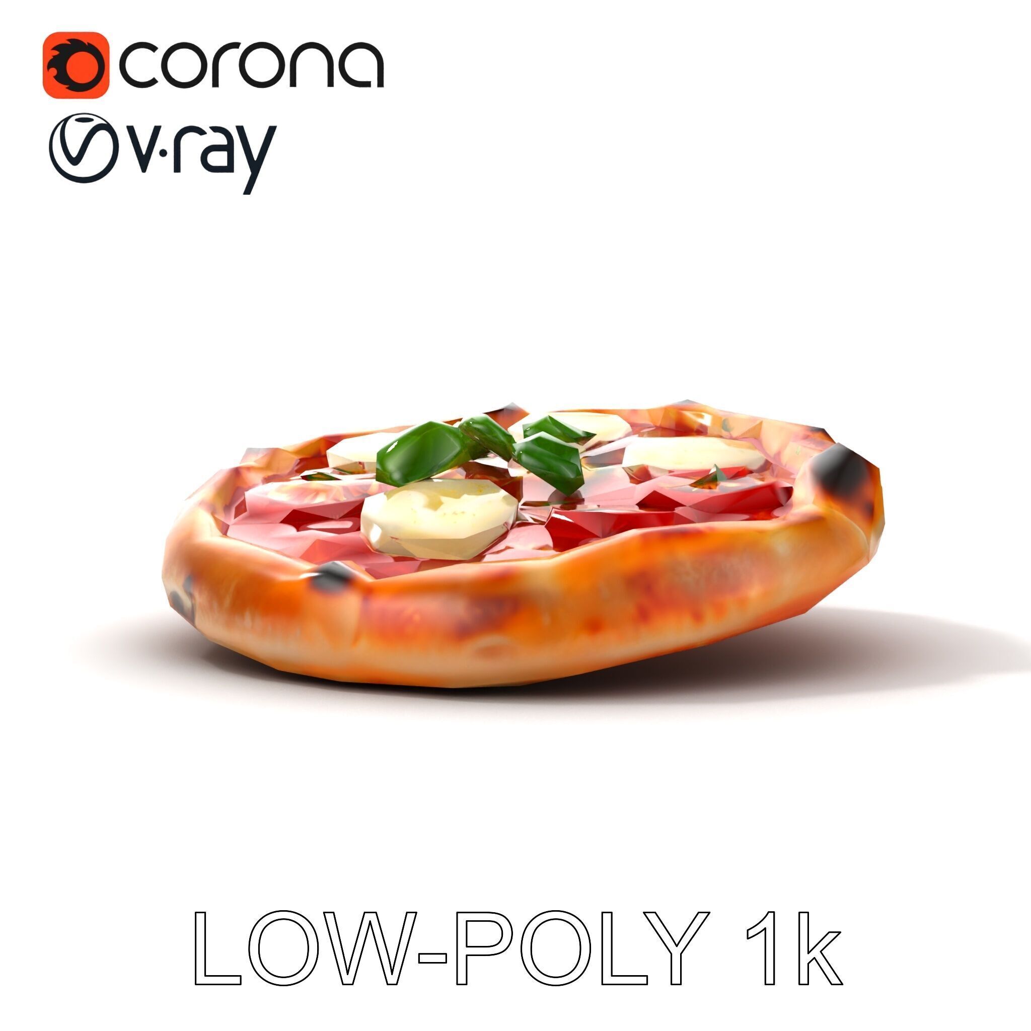 WoodFired Margherita Pizza D Model Pack Low-poly 3D model_27