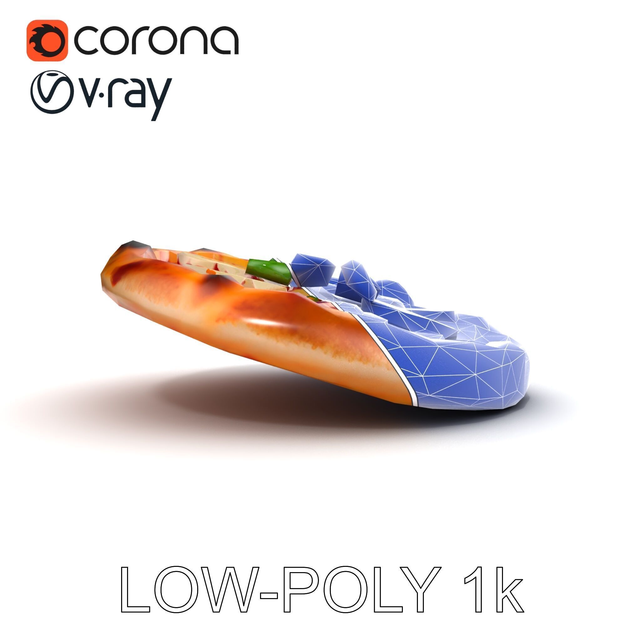 WoodFired Margherita Pizza D Model Pack Low-poly 3D model_32