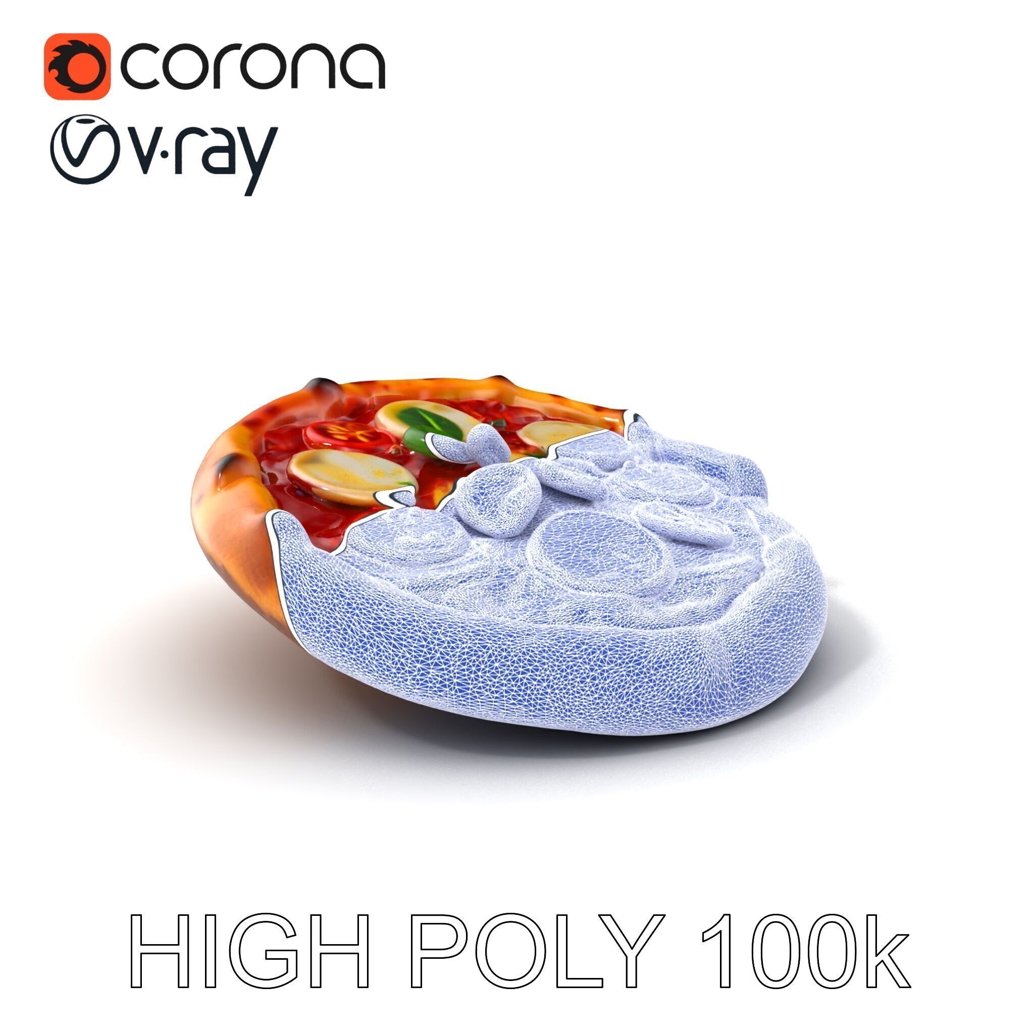 WoodFired Margherita Pizza D Model Pack Low-poly 3D model_10