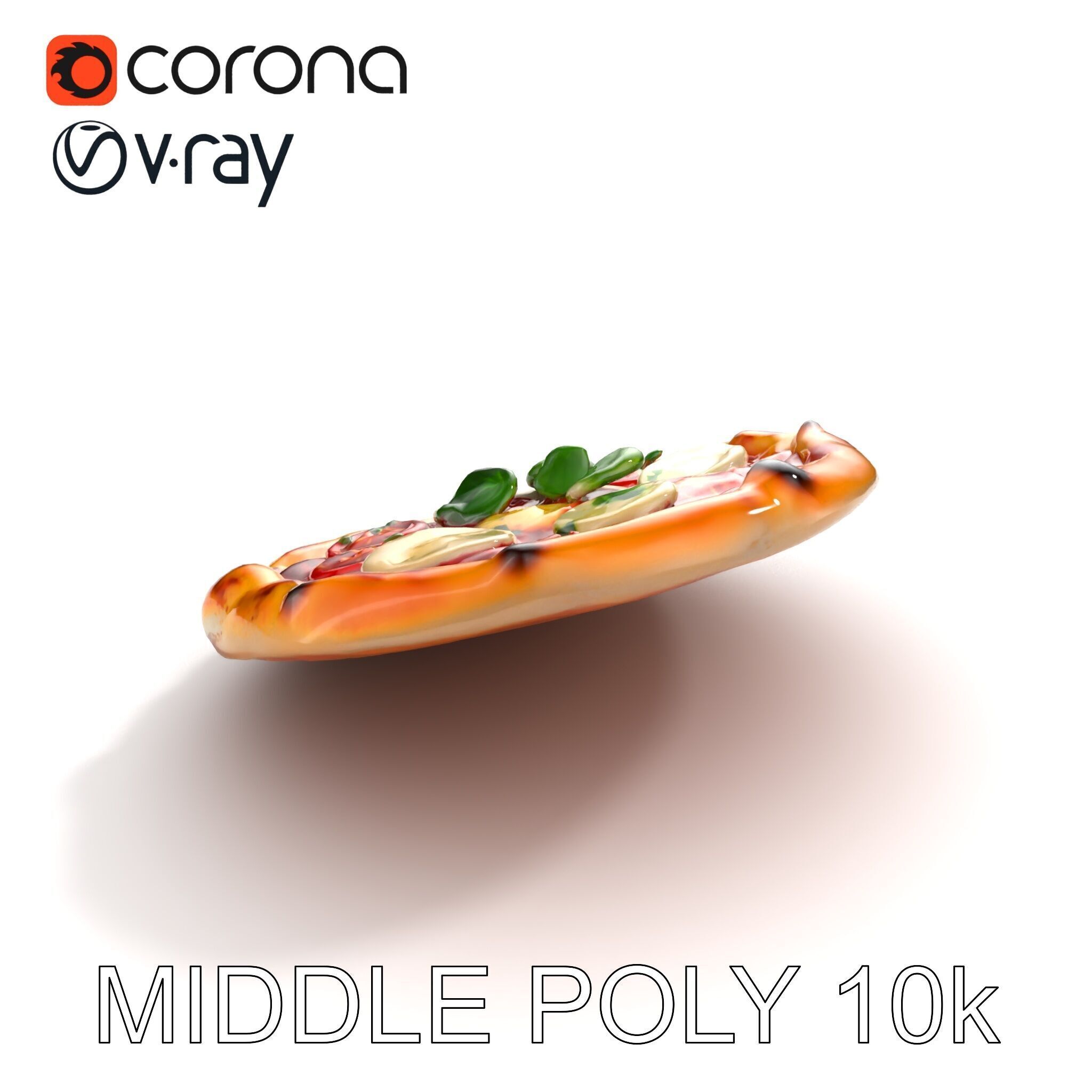 WoodFired Margherita Pizza D Model Pack Low-poly 3D model_8