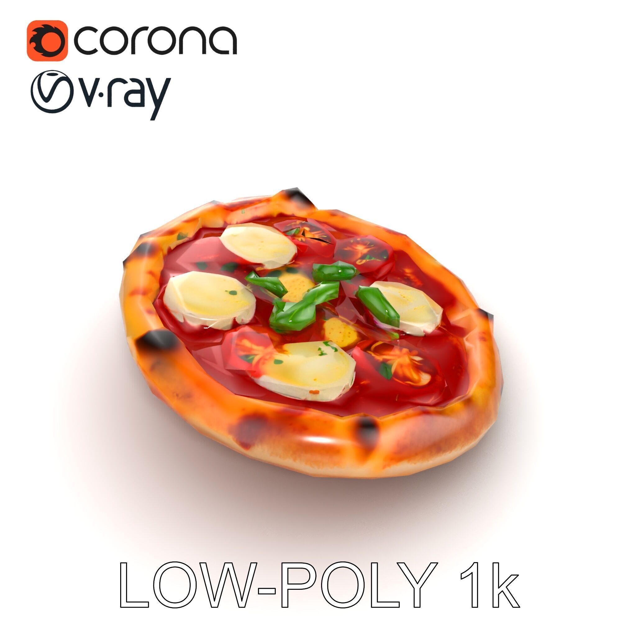 WoodFired Margherita Pizza D Model Pack Low-poly 3D model_21