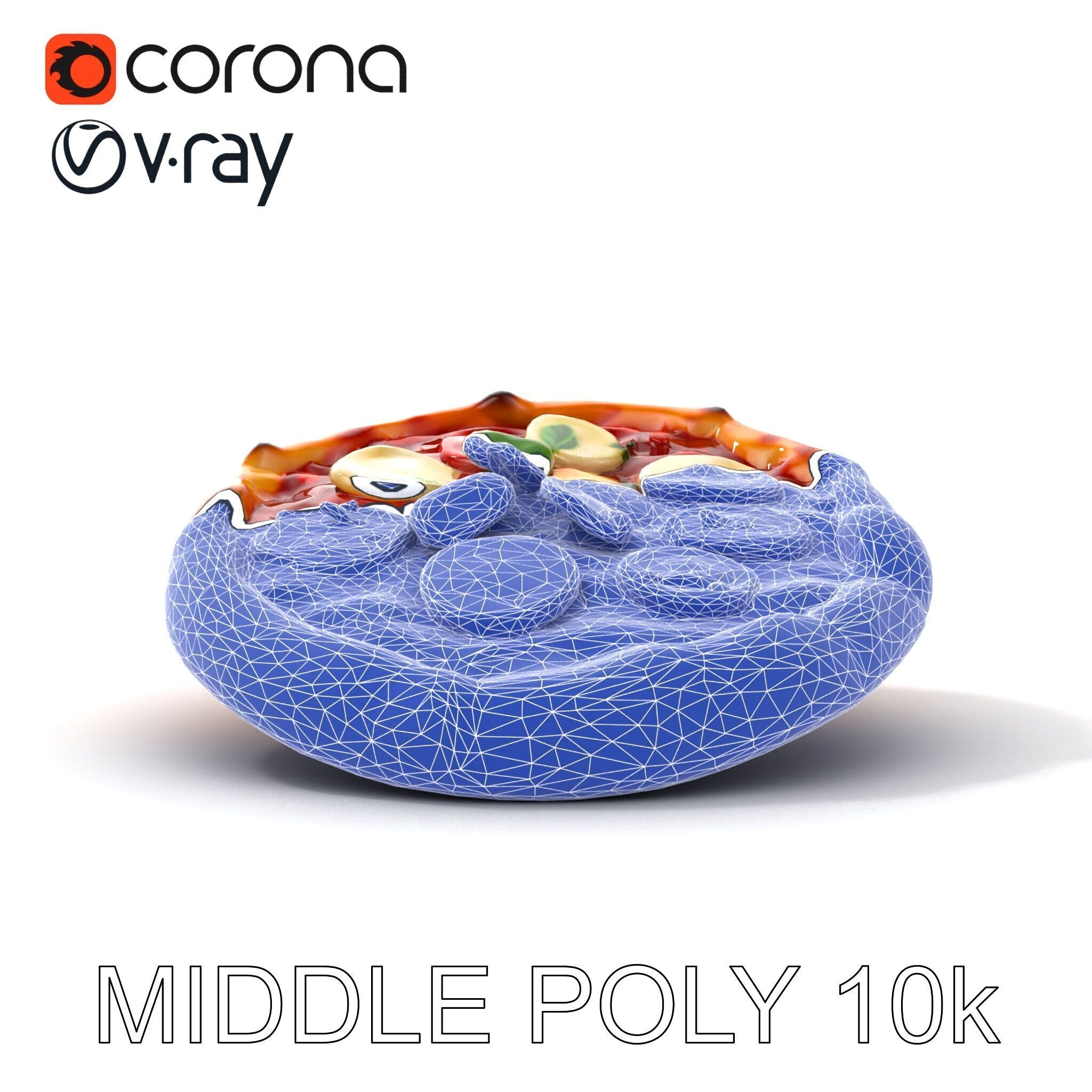 WoodFired Margherita Pizza D Model Pack Low-poly 3D model_30