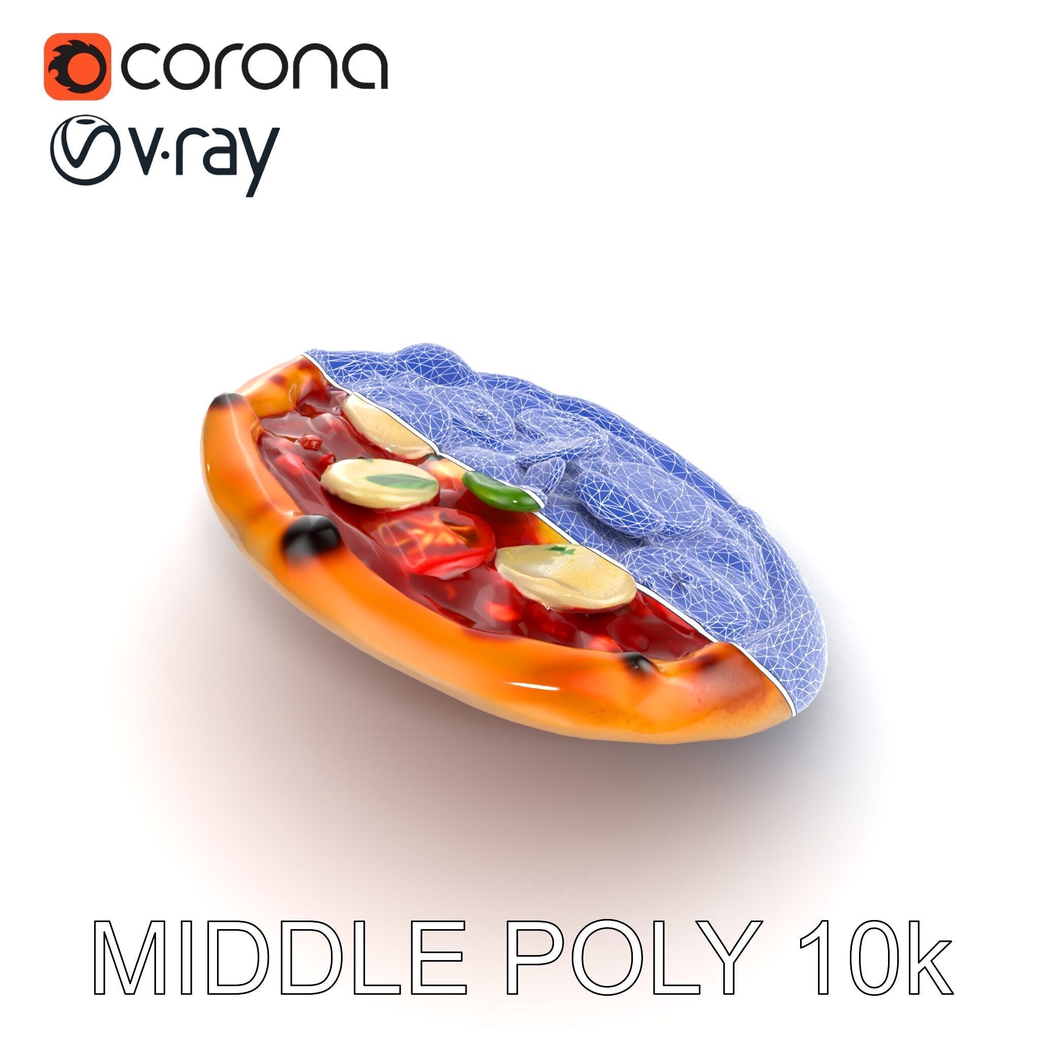 WoodFired Margherita Pizza D Model Pack Low-poly 3D model_28