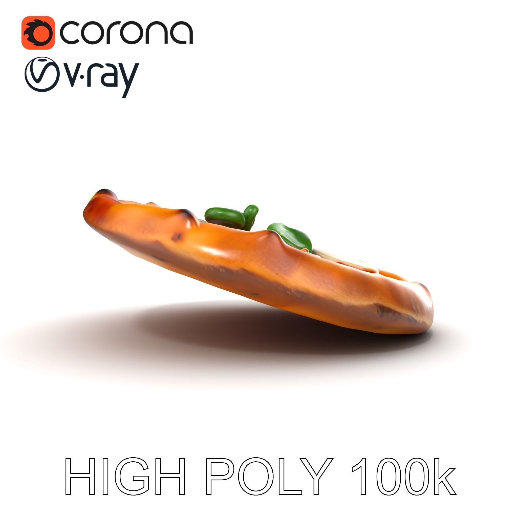 WoodFired Margherita Pizza D Model Pack Low-poly 3D model_31