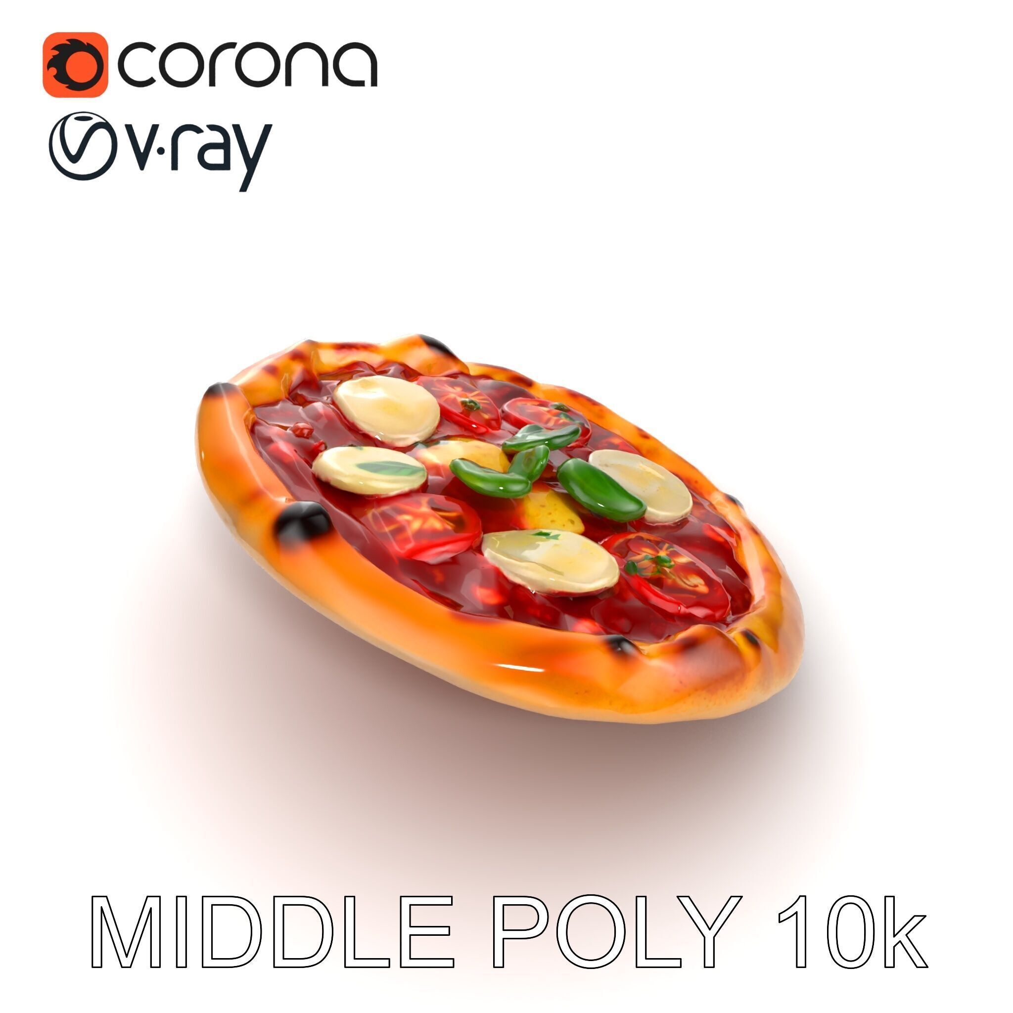 WoodFired Margherita Pizza D Model Pack Low-poly 3D model_29