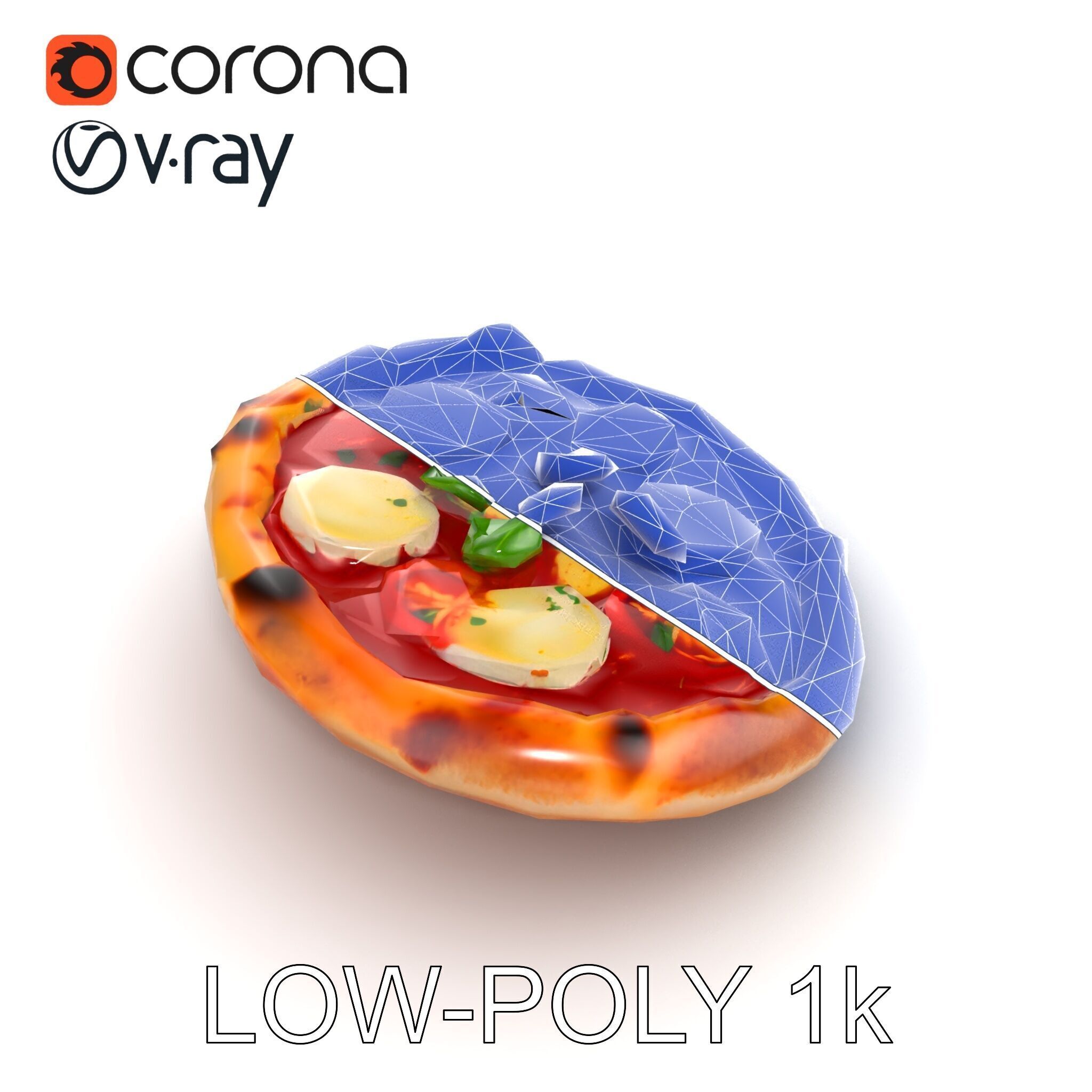 WoodFired Margherita Pizza D Model Pack Low-poly 3D model_18