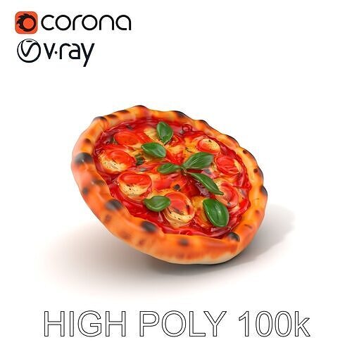Neapolitan Pizza Sculpture model pack Low-poly 3D model 2