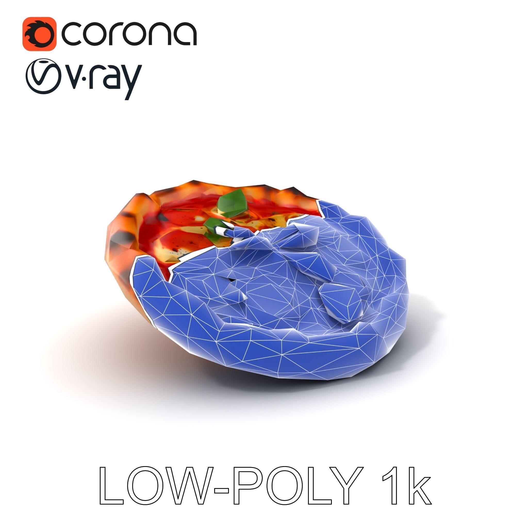 Neapolitan Pizza Sculpture model pack Low-poly 3D model_7