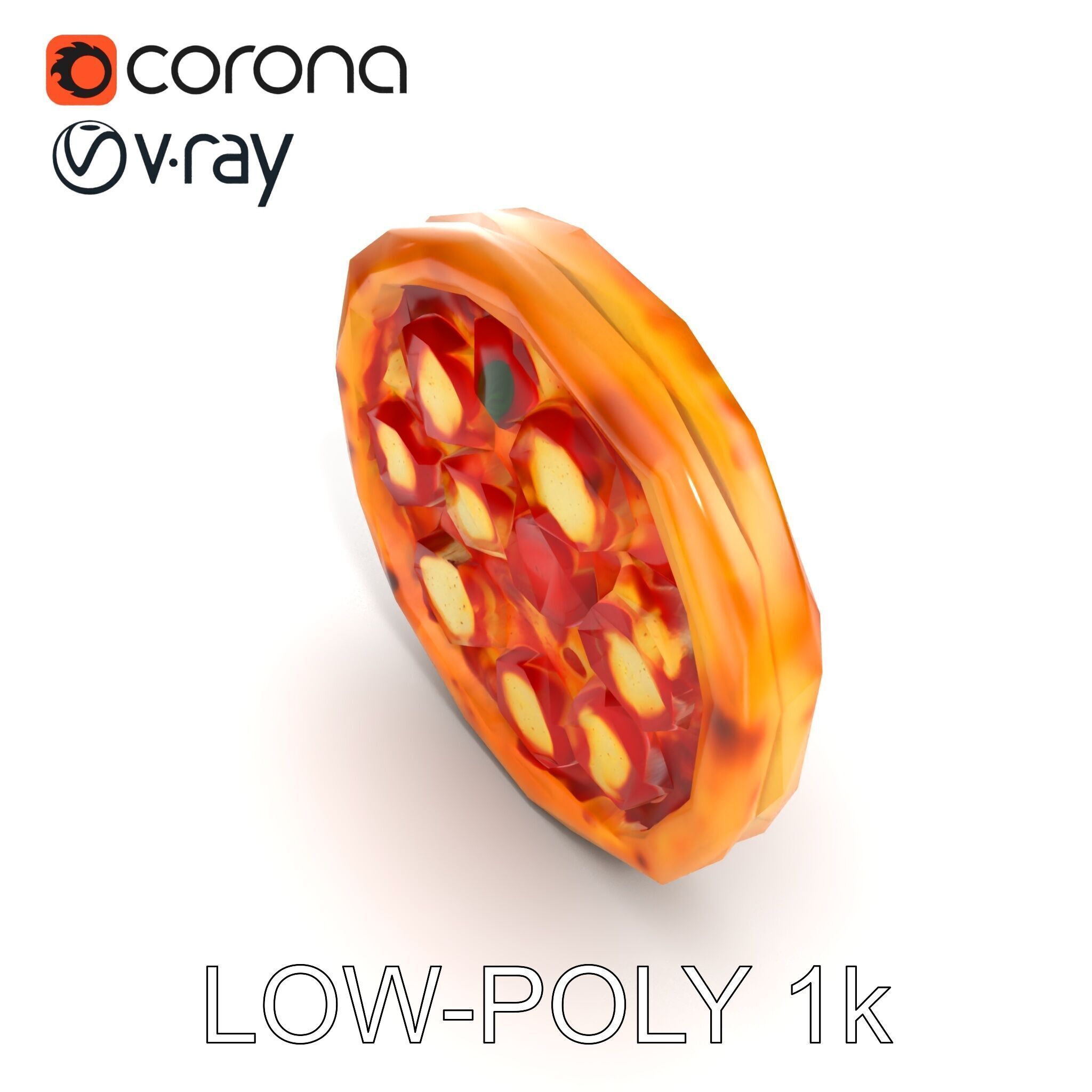 Margherita Pizza Delicious Render model pack Low-poly 3D model_23