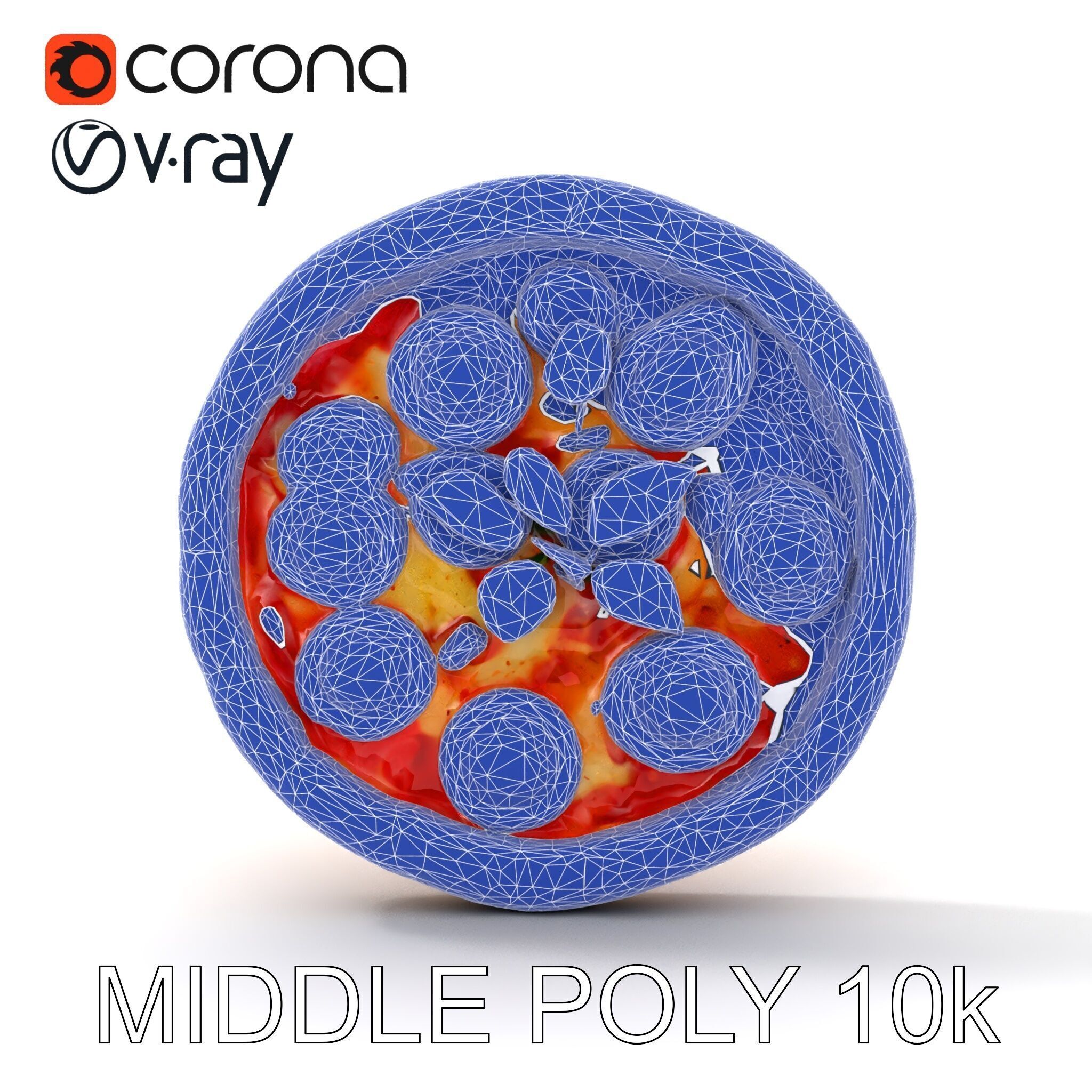 Margherita Pizza Delicious Render model pack Low-poly 3D model_28