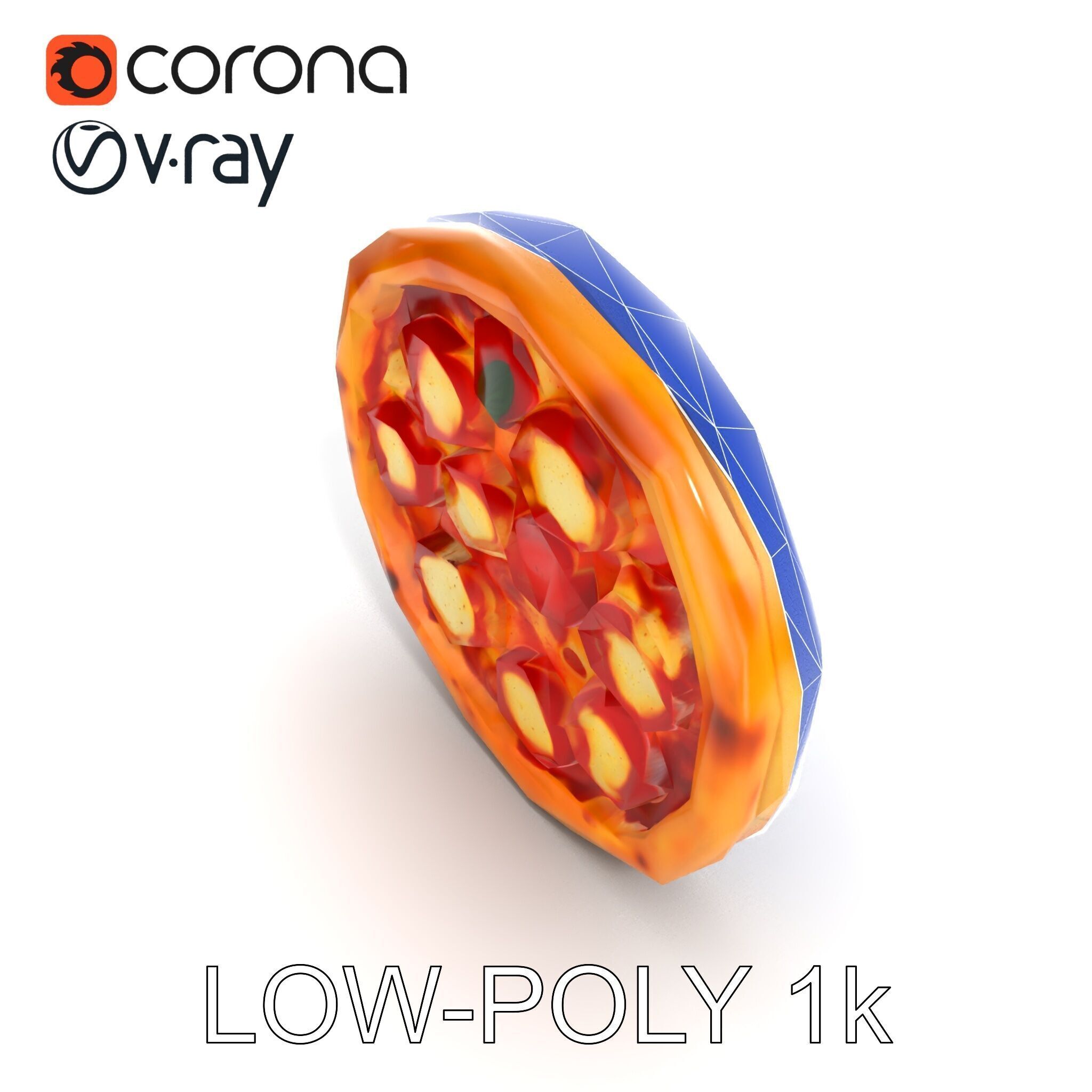 Margherita Pizza Delicious Render model pack Low-poly 3D model_21