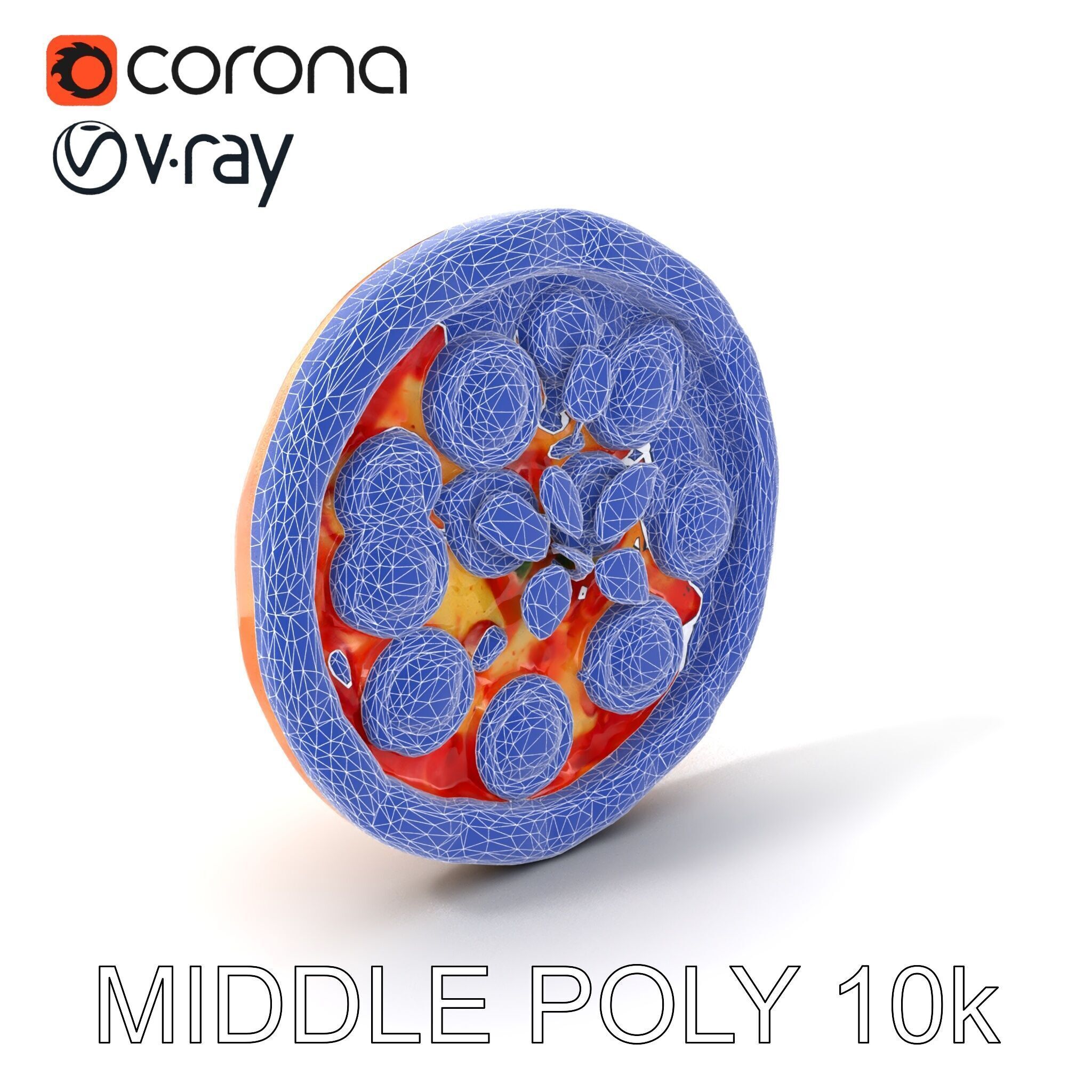 Margherita Pizza Delicious Render model pack Low-poly 3D model_6