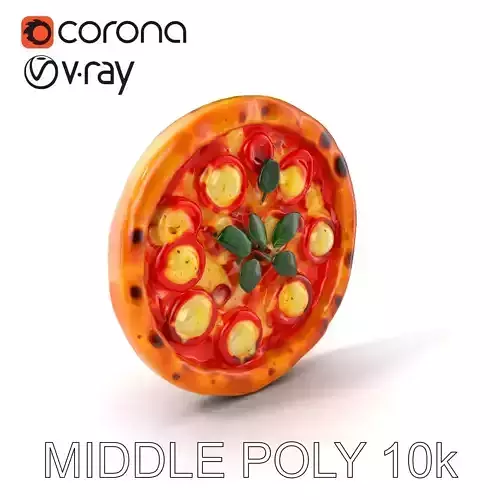 Margherita Pizza Delicious Render model pack Low-poly 3D model