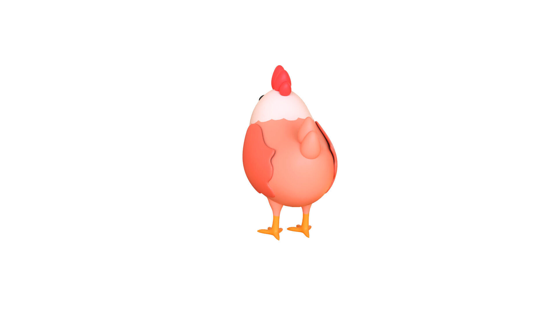 Low-Poly Easter Chicken 01 Low-poly 3D model_4