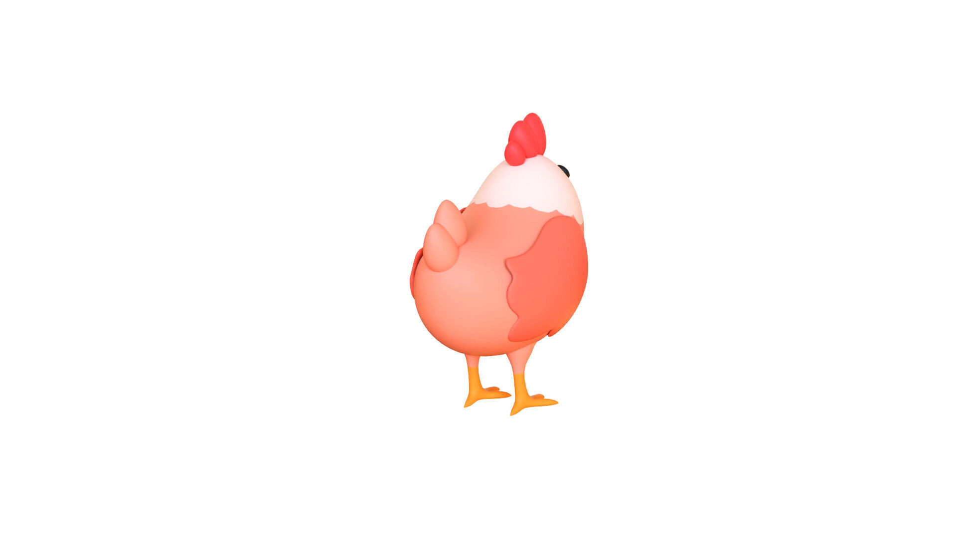 Low-Poly Easter Chicken 01 Low-poly 3D model_6