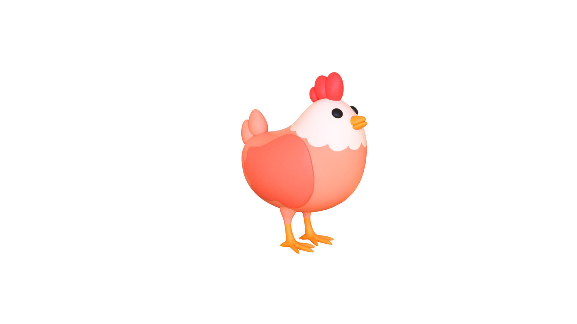 Low-Poly Easter Chicken 01 Low-poly 3D model_10