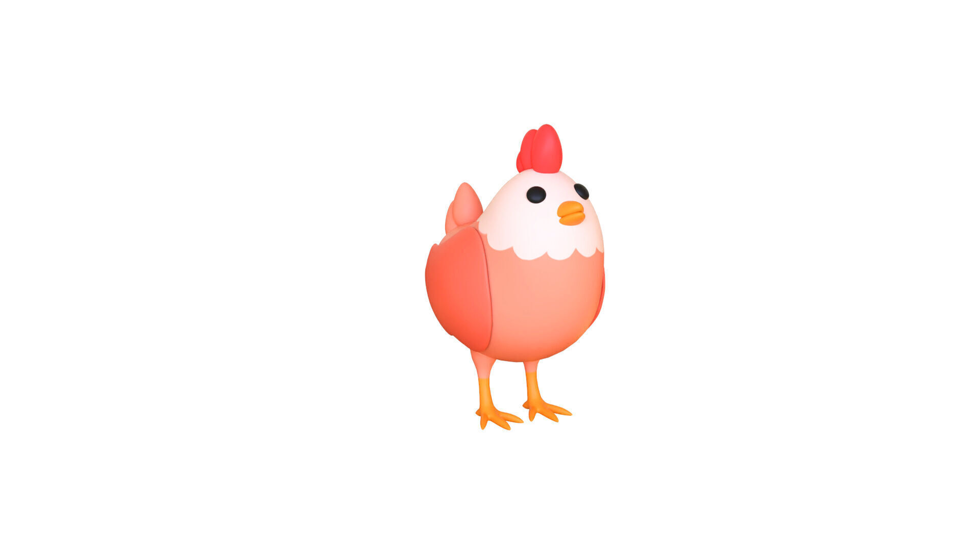 Low-Poly Easter Chicken 01 Low-poly 3D model_11
