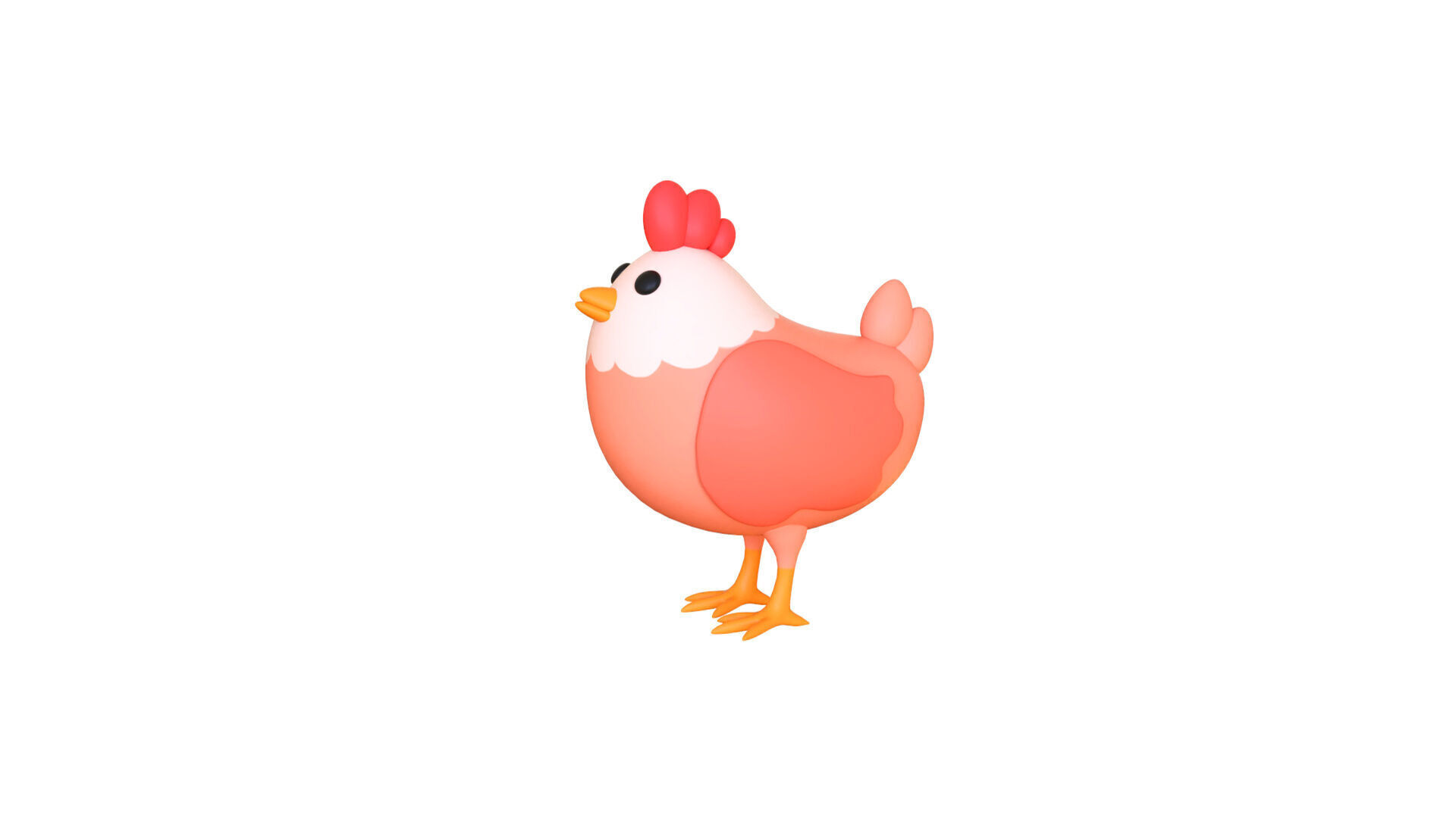 Low-Poly Easter Chicken 01 Low-poly 3D model_15