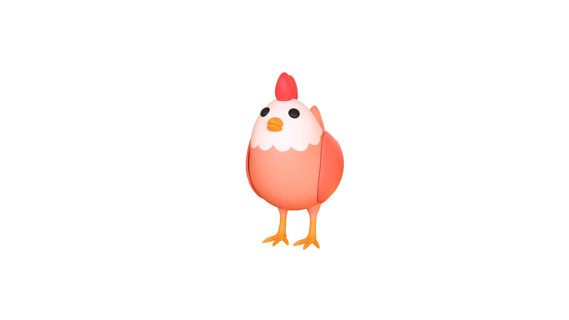 Low-Poly Easter Chicken 01 Low-poly 3D model_13