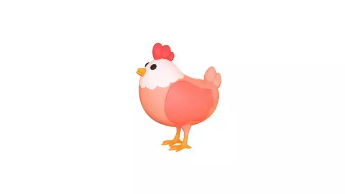 Low-Poly Easter Chicken 01 Low-poly 3D model