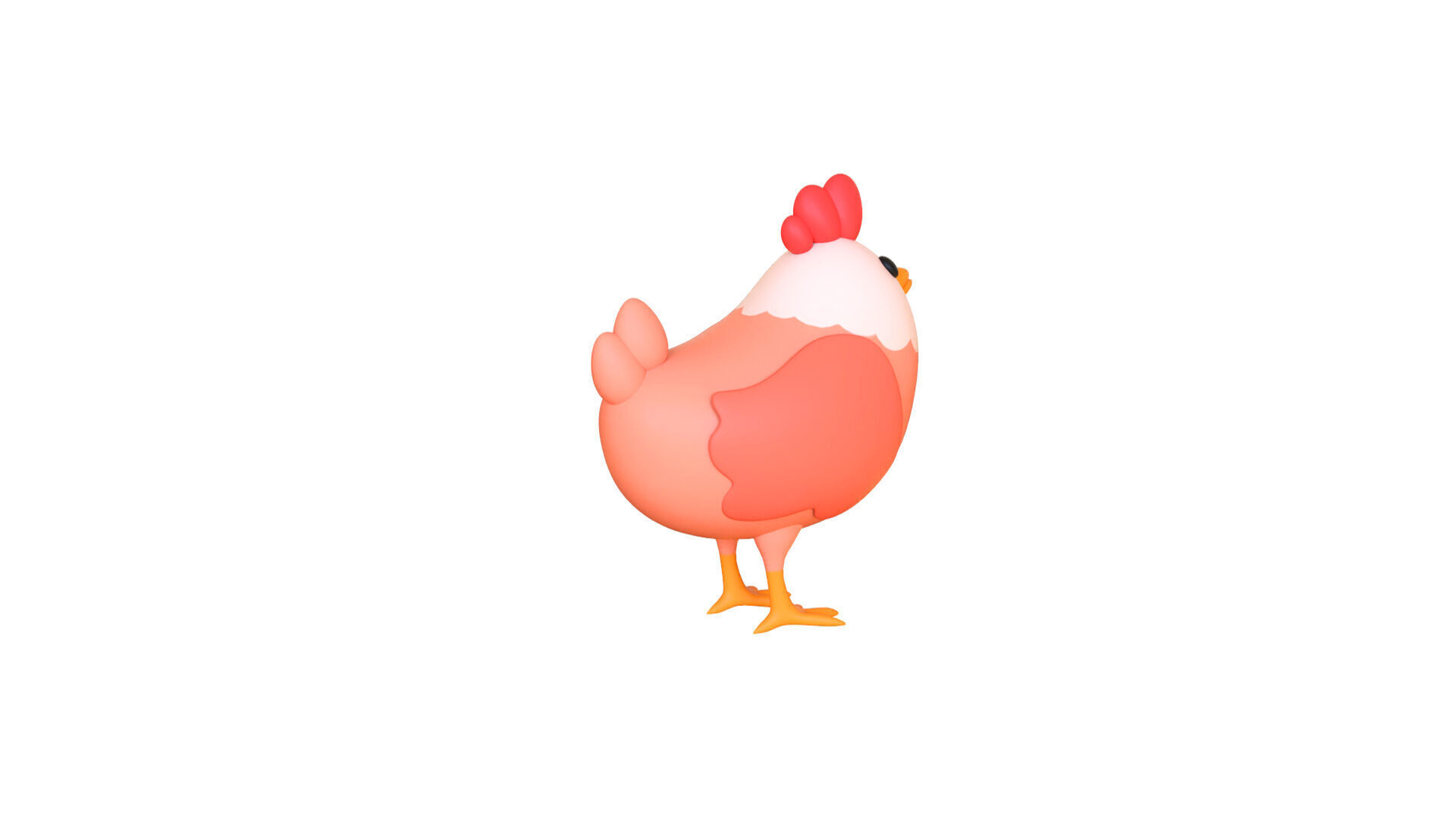 Low-Poly Easter Chicken 01 Low-poly 3D model_7