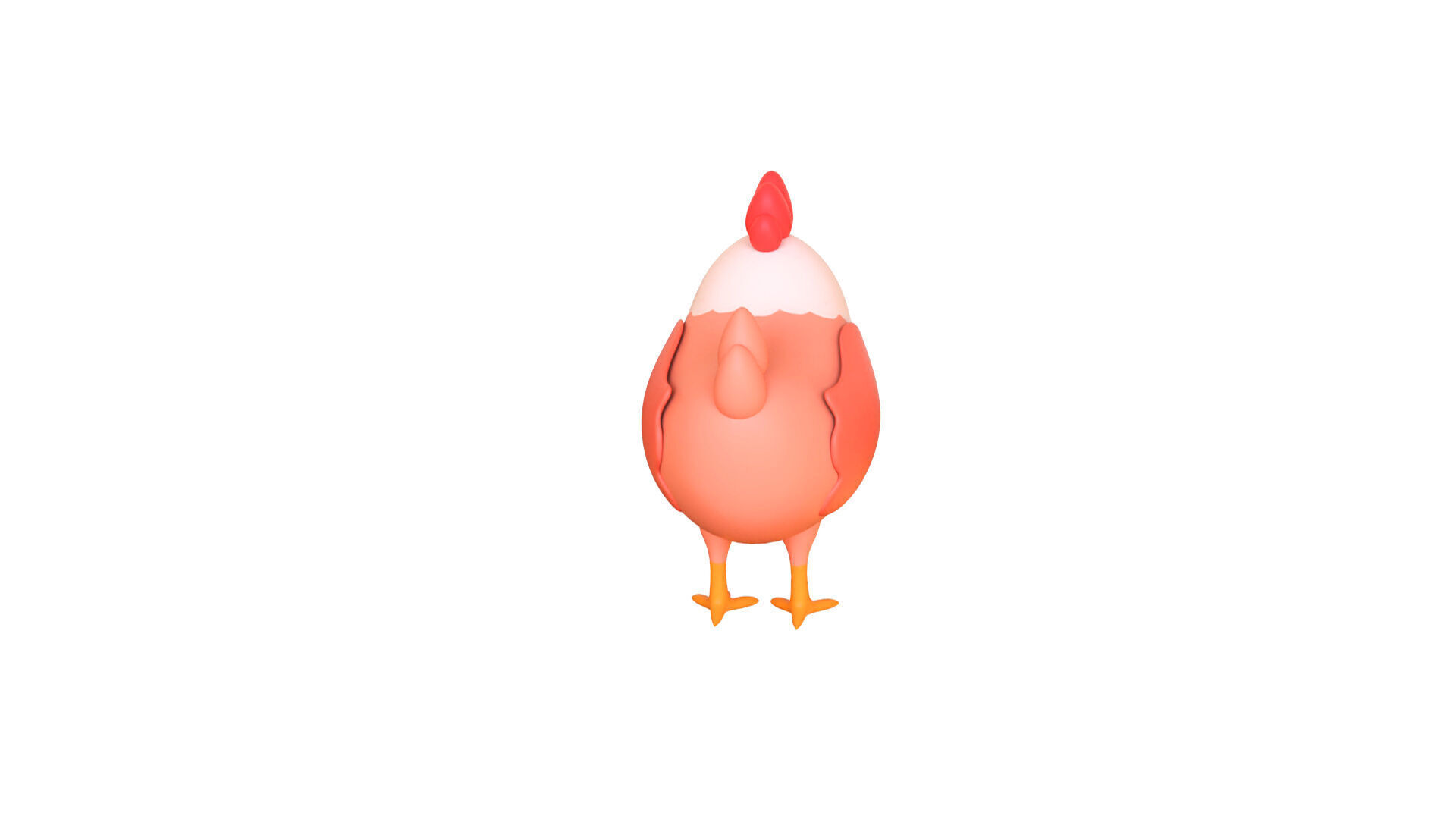 Low-Poly Easter Chicken 01 Low-poly 3D model_5