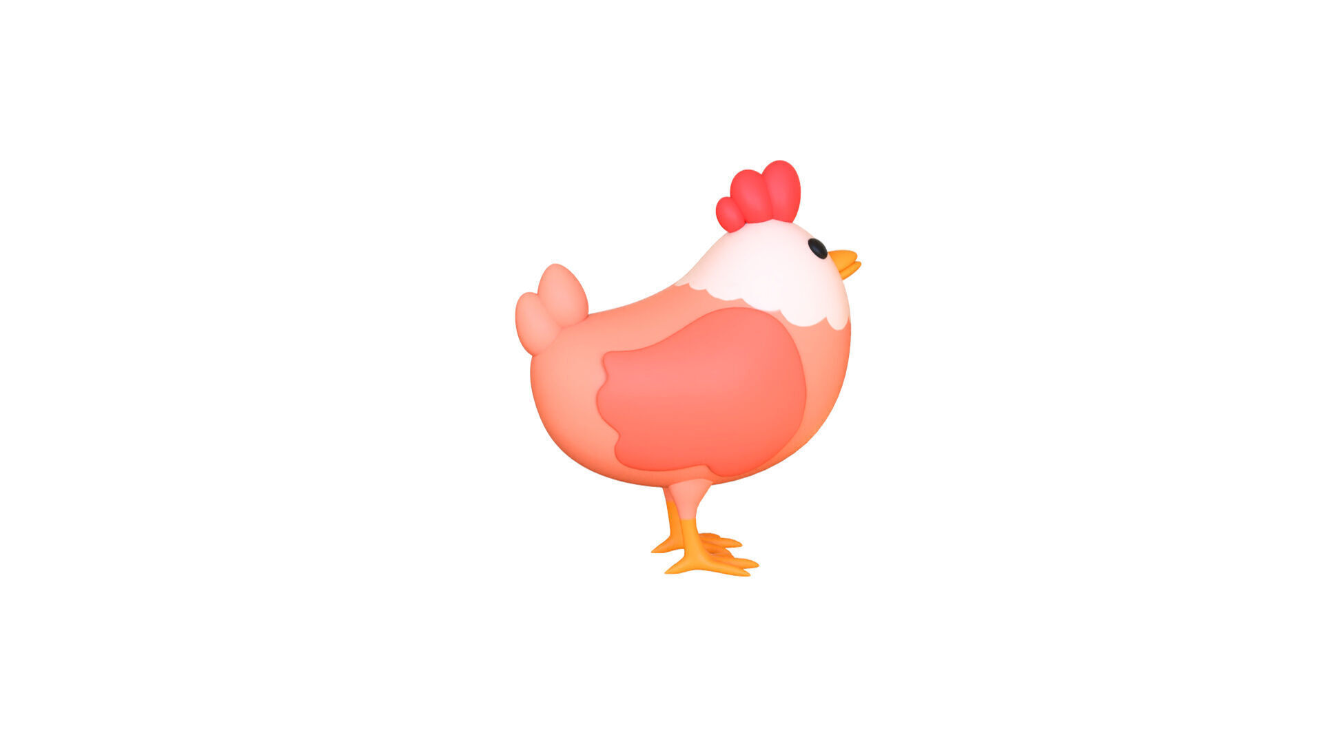 Low-Poly Easter Chicken 01 Low-poly 3D model_8
