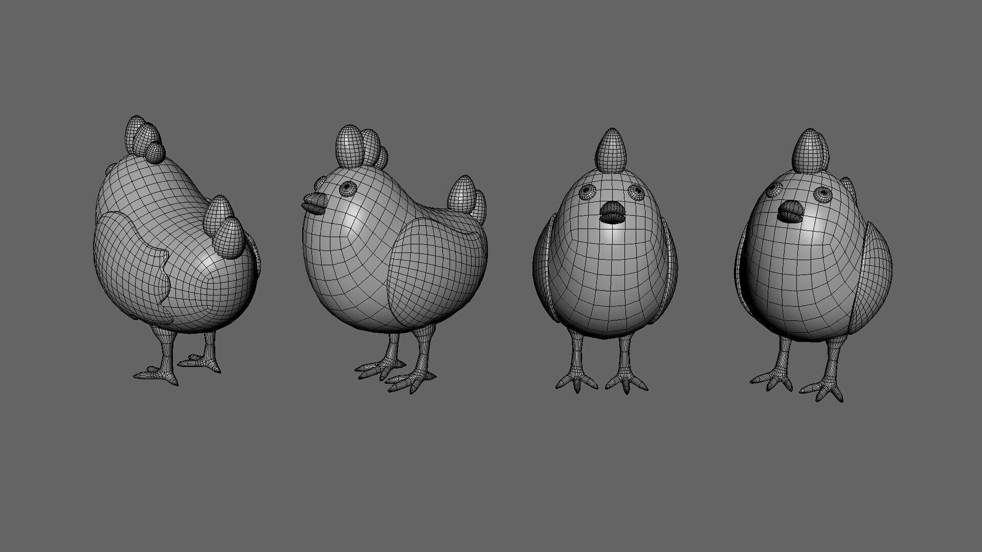 Low-Poly Easter Chicken 01 Low-poly 3D model_17