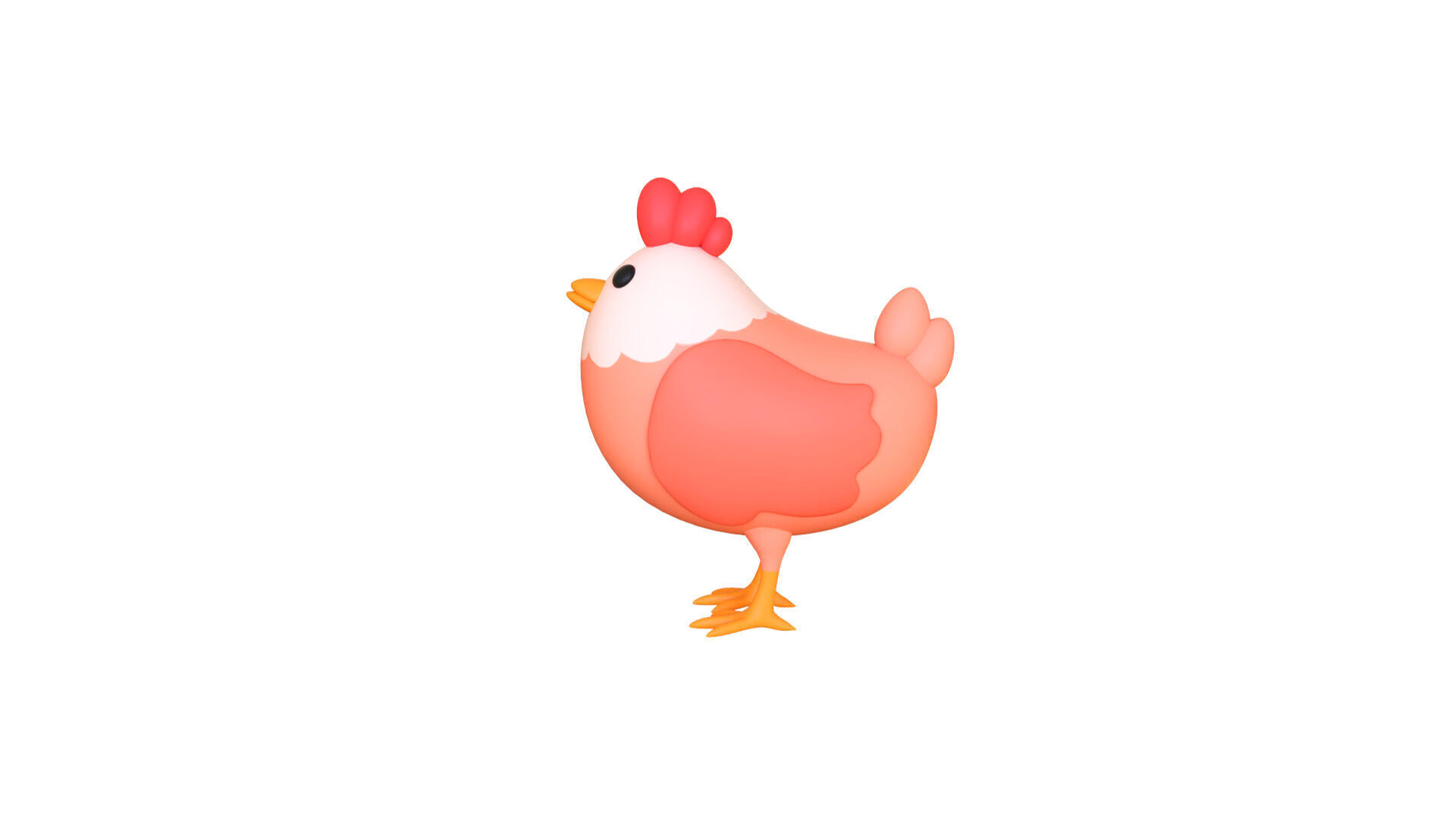 Low-Poly Easter Chicken 01 Low-poly 3D model_1
