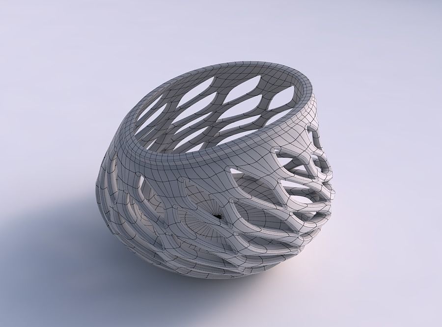 Bowl compressed with smooth beveled edges and extruded top st... 3D print model_5