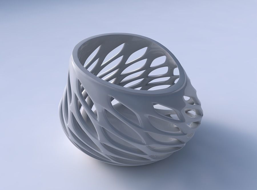 Bowl compressed with smooth beveled edges and extruded top st... 3D print model_3