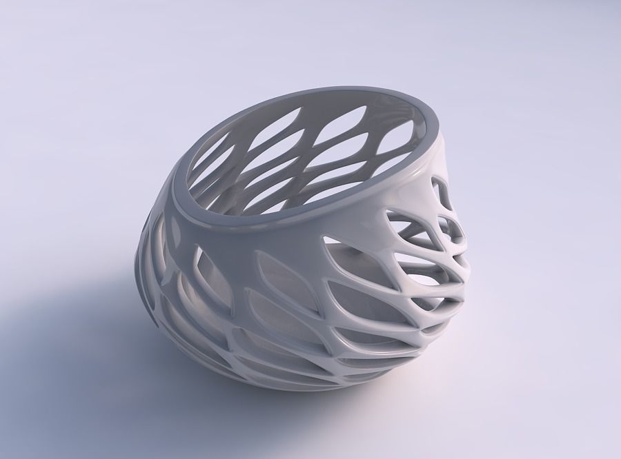 Bowl compressed with smooth beveled edges and extruded top st... 3D print model_0