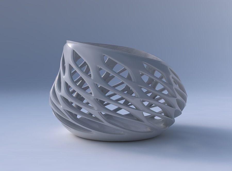 Bowl compressed with smooth beveled edges and extruded top st... 3D print model_4