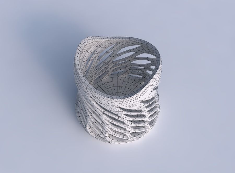 Bowl compressed with smooth beveled edges and extruded top tw... 3D print model_6