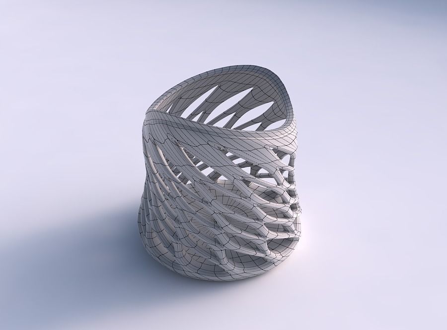 Bowl compressed with smooth beveled edges and extruded top tw... 3D print model_5