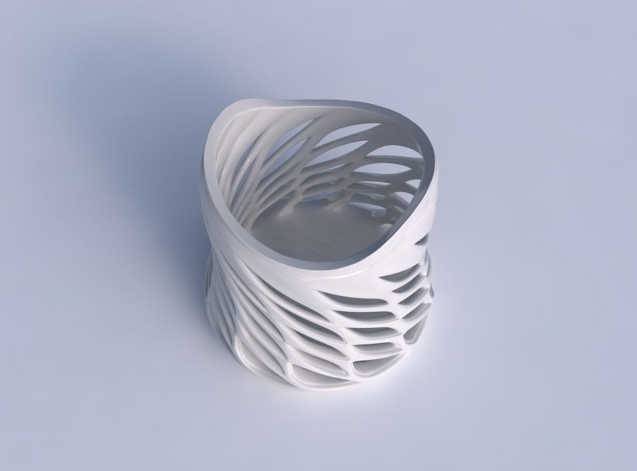 Bowl compressed with smooth beveled edges and extruded top tw... 3D print model_1