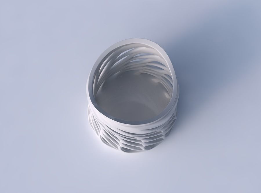 Bowl compressed with smooth beveled edges and extruded top tw... 3D print model_2